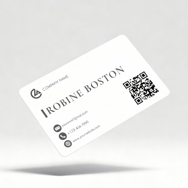 Elegant Minimalist Business Card with QR Code (Creator Uploaded)