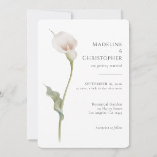 Elegant Minimalist Calla Lily Wedding Invitation