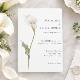 Elegant Minimalist Calla Lily Wedding Invitation