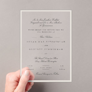 Elegant Minimalist Calligraphy Clear Acrylic Invitations