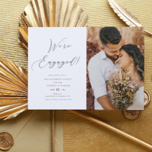 Elegant Minimalist Calligraphy Engagement Party Invitation