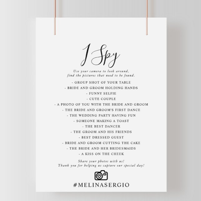 Elegant Minimalist Calligraphy I Spy Wedding Game (Creator Uploaded)