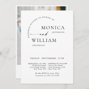 Elegant Minimalist Calligraphy Rehearsal Dinner Invitation