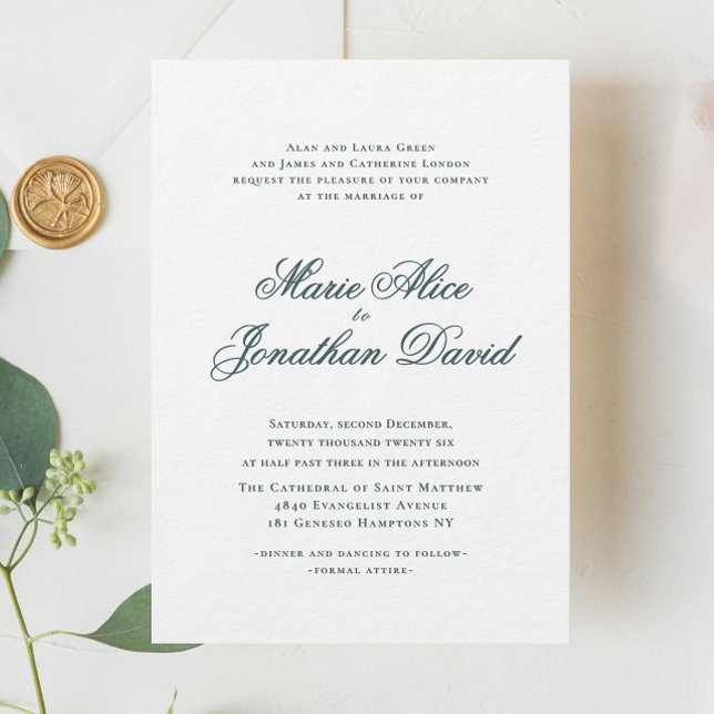 Elegant Minimalist Calligraphy Script Wedding  Invitation (Elegant Minimalist Calligraphy Script Wedding Invitation)