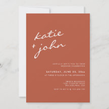 Elegant Minimalist Calligraphy Terracotta Wedding