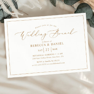 Elegant Minimalist Calligraphy Wedding Brunch Invitation
