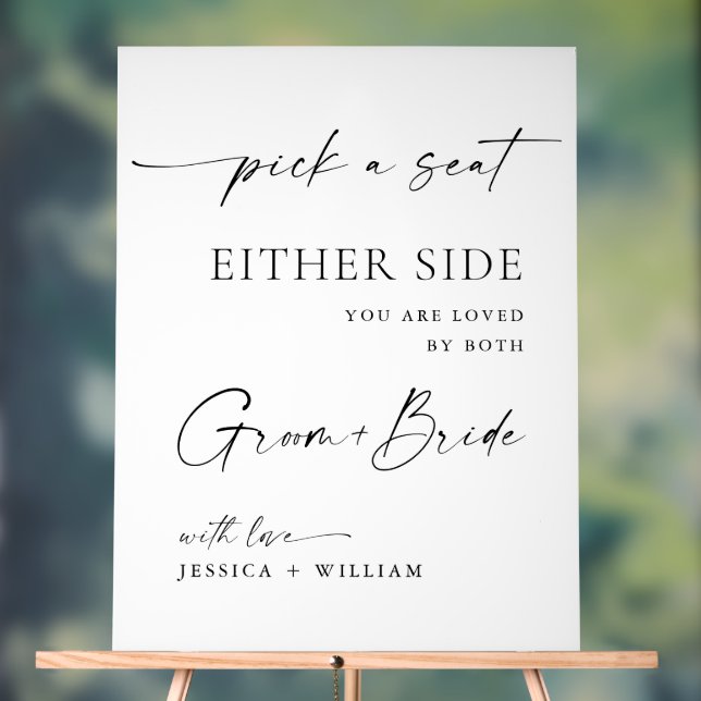 Elegant Minimalist Calligraphy Wedding Ceremony Acrylic Sign (Neutral)