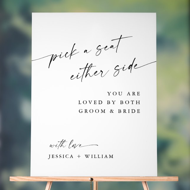 Elegant Minimalist Calligraphy Wedding Ceremony Acrylic Sign (Neutral)