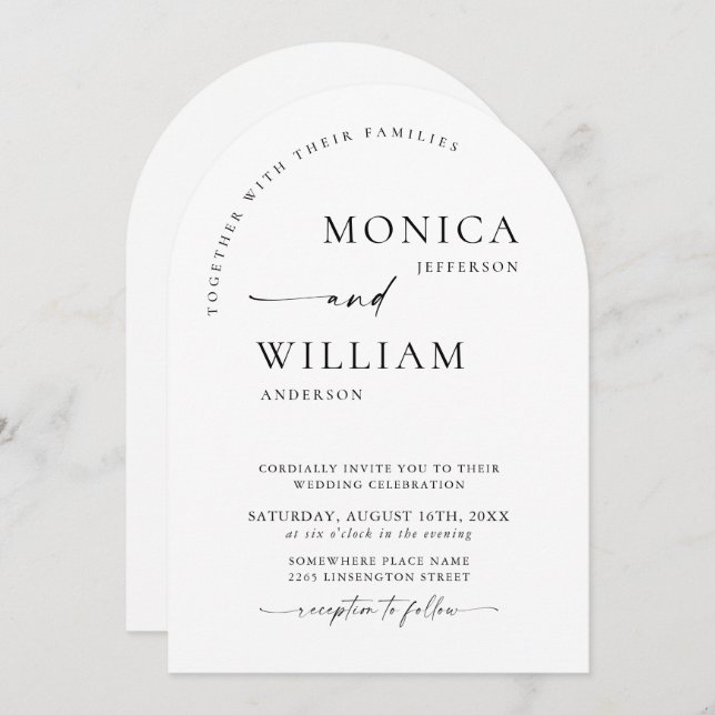 Elegant Minimalist Calligraphy Wedding Invitation (Front/Back)