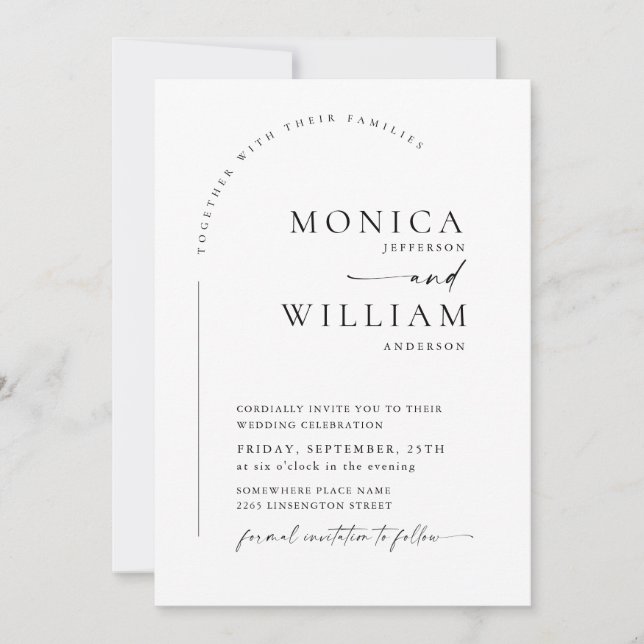 Elegant Minimalist Calligraphy Wedding Invitation (Front)