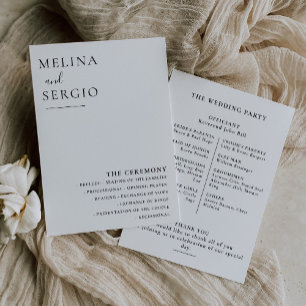 Elegant Minimalist Calligraphy Wedding program