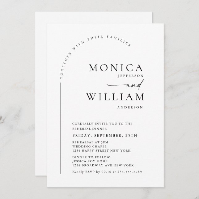 Elegant Minimalist Calligraphy Wedding QR code Invitation (Front/Back)