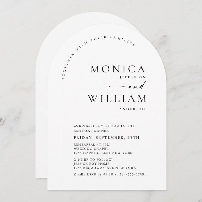 Elegant Minimalist Calligraphy Wedding QR code Invitation (Front/Back)