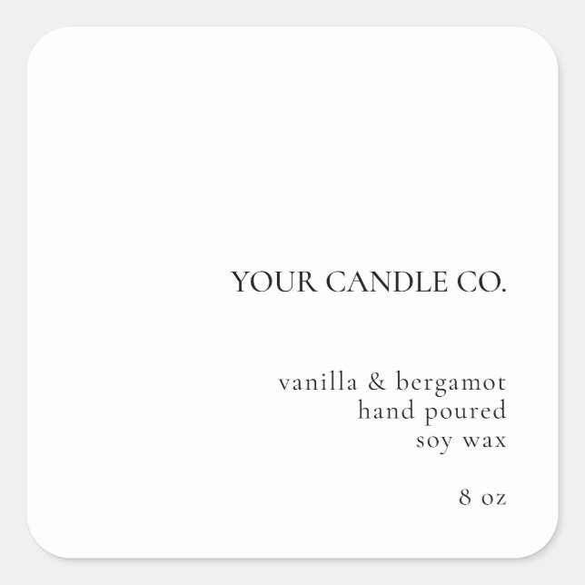 Elegant Minimalist Candle Label (Front)