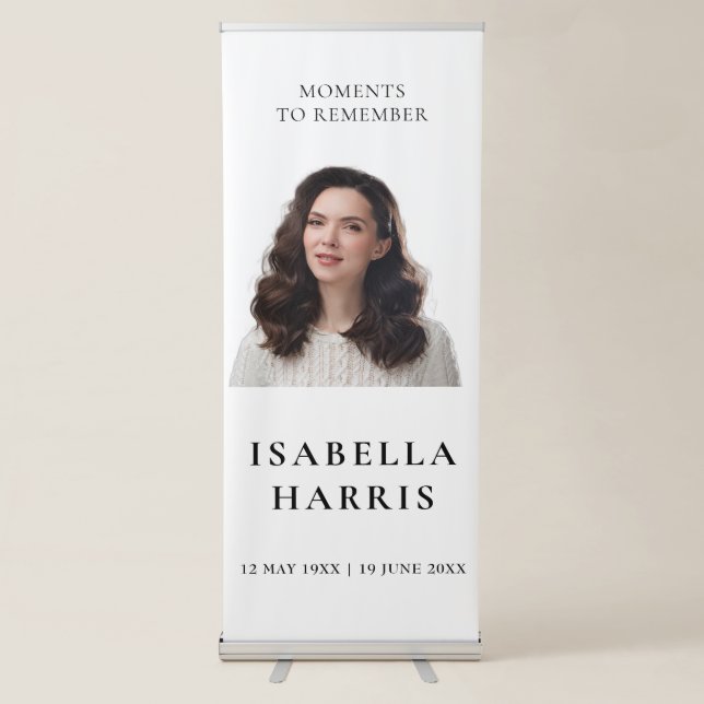 Elegant Minimalist Celebration of Life Design Retractable Banner (Front)