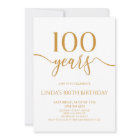 Elegant Minimalist Champagne 100th Birthday Party