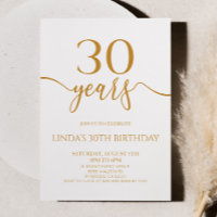 Elegant Minimalist Champagne 30th Birthday Party