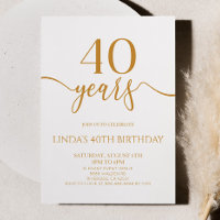 Elegant Minimalist Champagne 40th Birthday Party