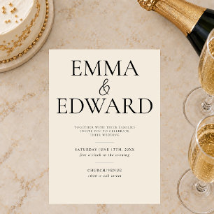 Elegant Minimalist Champagne Wedding Invitation