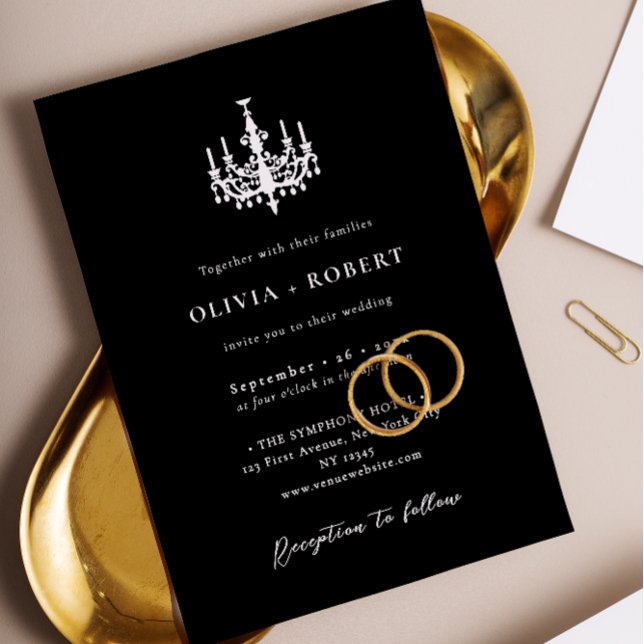 Elegant Minimalist Chandelier Wedding Invitation (Creator Uploaded)