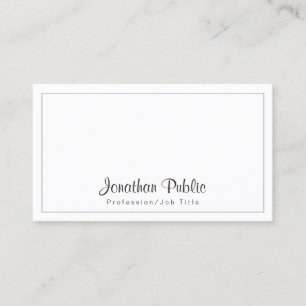 Elegant Minimalist Chic Grey White Modern Business Card