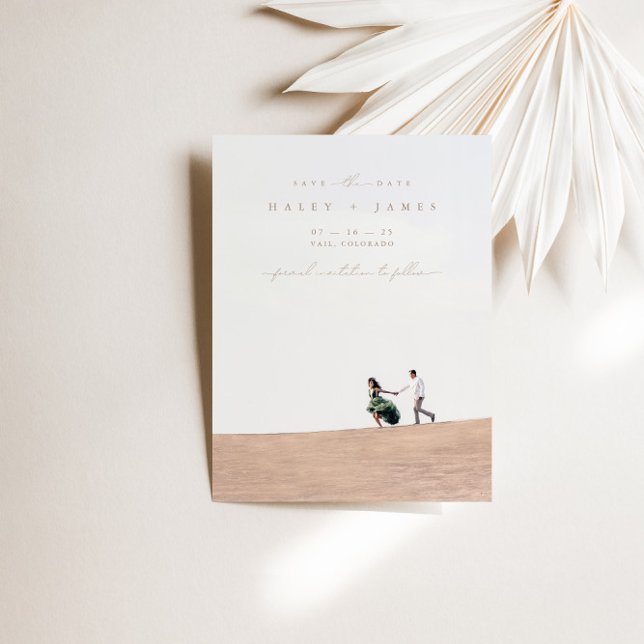 Elegant Minimalist Chic Script Photo Save The Date (Creator Uploaded)