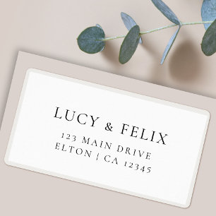 Elegant Minimalist Chic Wedding Return Address Label