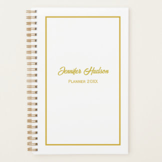 Elegant Minimalist Chic White Gold Weekly Planner