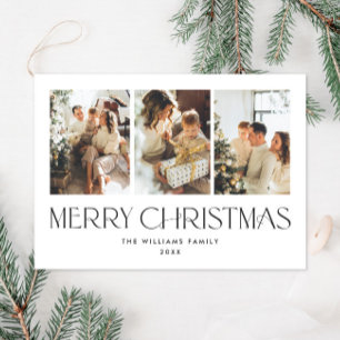 Elegant Minimalist Christmas 3 PHOTO Magnetic Card