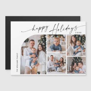 Elegant Minimalist Christmas 5 PHOTO Magnetic Card