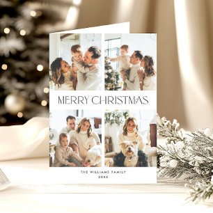 Elegant Minimalist Christmas 6 Photo Holiday Card