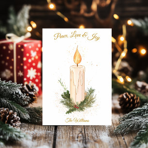  Elegant Minimalist Christmas Candle Card