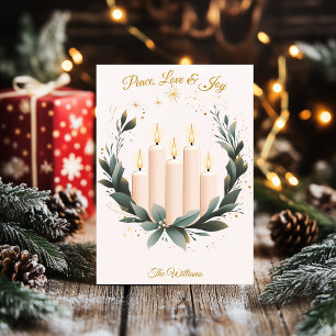  Elegant Minimalist Christmas Candle Wreath Card