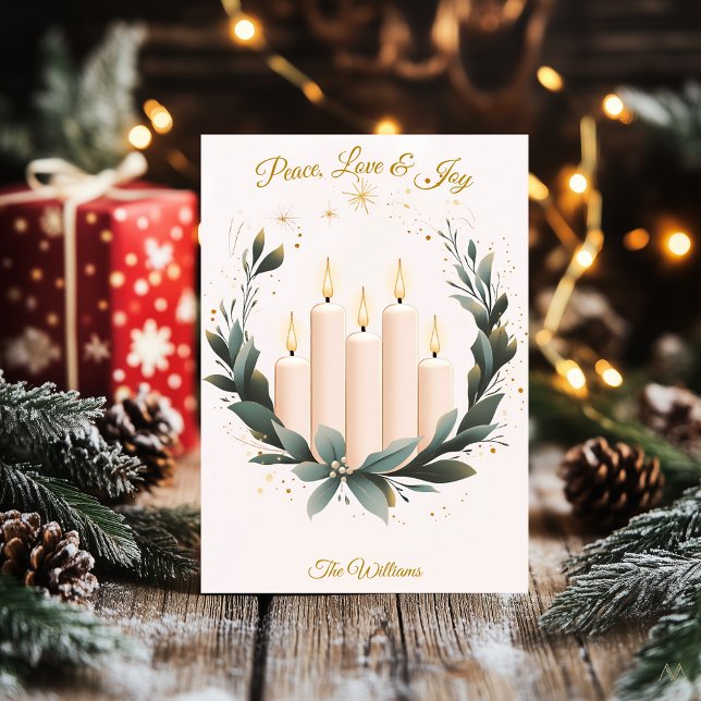  Elegant Minimalist Christmas Candle Wreath Card (Creator Uploaded)