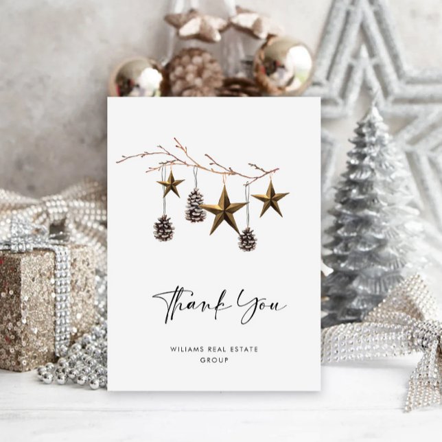 Elegant Minimalist Christmas Corporate Company Thank You Card (Creator Uploaded)