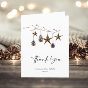 Elegant Minimalist Christmas Corporate Company Thank You Card