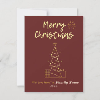Elegant Minimalist Christmas Flat Holiday Card