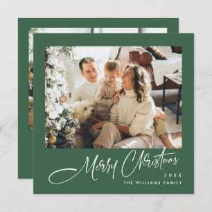 Elegant Minimalist Christmas Greeting 2 Photo Holiday Card