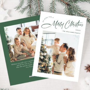 Elegant Minimalist Christmas Greeting 2 Photo Holiday Card