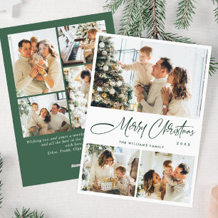 Elegant Minimalist Christmas Greeting 7 Photo Holiday Card
