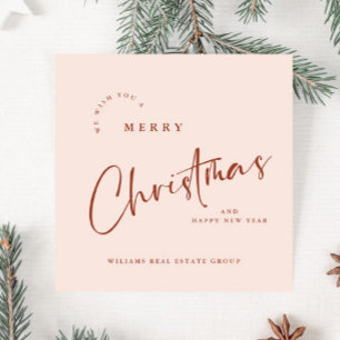 Elegant Minimalist Christmas Greeting Corporate    Holiday Card