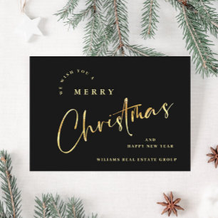 Elegant Minimalist Christmas Greeting Corporate Holiday Card