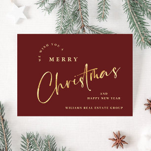 Elegant Minimalist Christmas Greeting Corporate Holiday Card