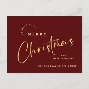 Elegant Minimalist Christmas Greeting Corporate Postcard