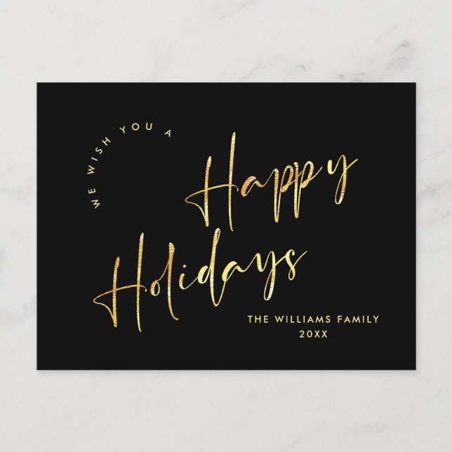 Elegant Minimalist Christmas Greeting Holiday Postcard (Front)