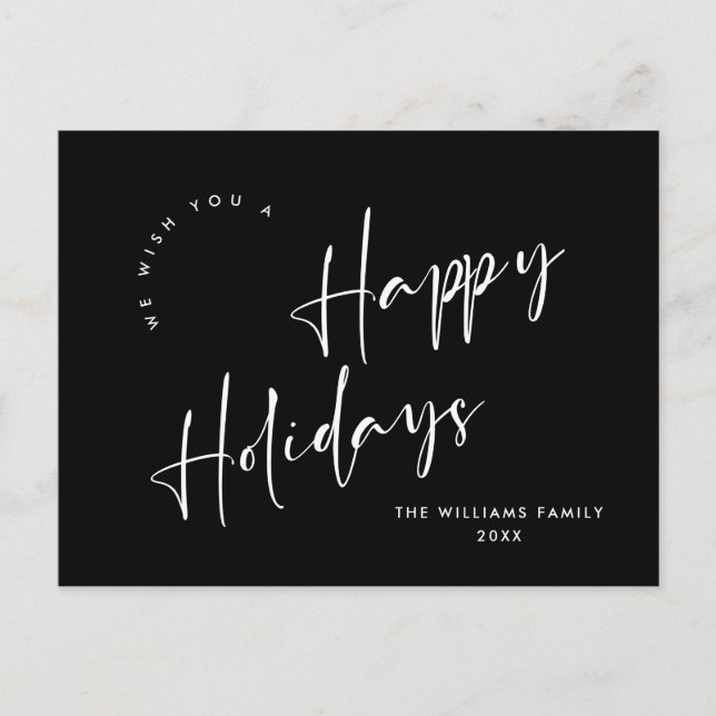Elegant Minimalist Christmas Greeting Holiday Postcard (Front)