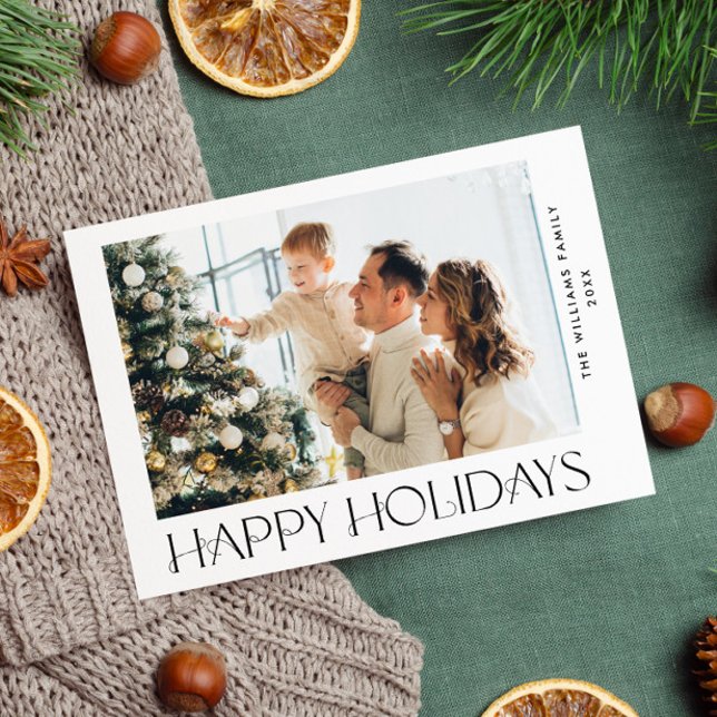 Elegant Minimalist Christmas Greeting Photo Holiday Card (Creator Uploaded)