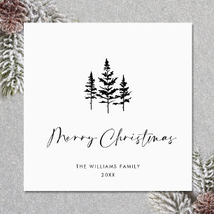 Elegant Minimalist Christmas Greeting QR code Holiday Card