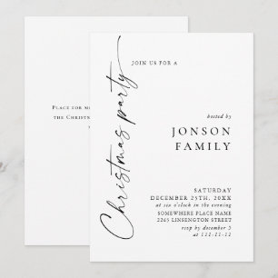 Elegant Minimalist Christmas Holiday Party Invitation