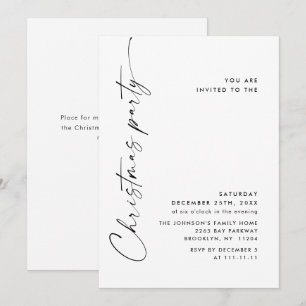 Elegant Minimalist Christmas Holiday Party Invitation